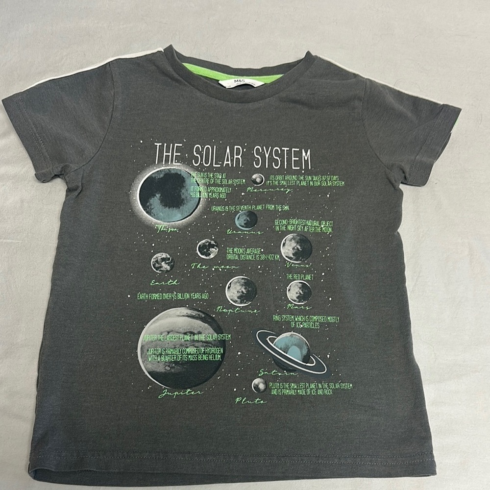 ⭐️ Marks & Spencer Grey Solar System Short Sleeve Tee